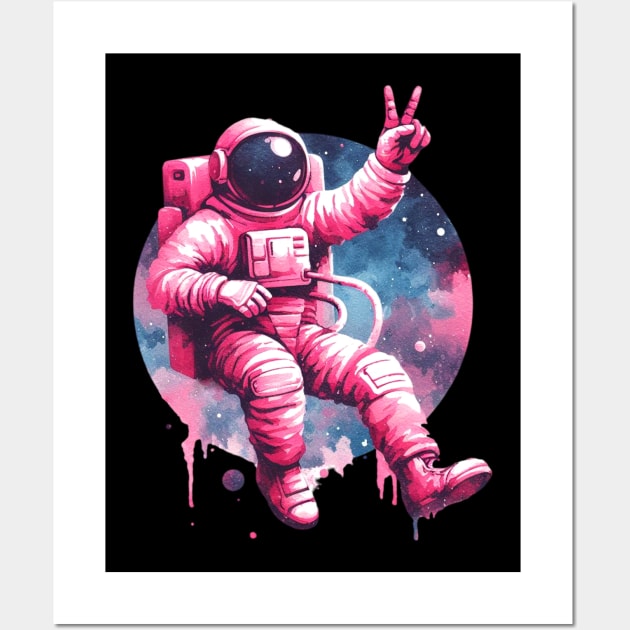 Pink Astronaut Wall Art by Merlyn Morris